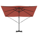 vidaXL Roma napernyő Piros 286 x 285 x 265 cm Pamut és Alumínium