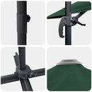 vidaXL Cantilever Roma Napernyő Zöld és Fekete 352 x 251 x 260 cm