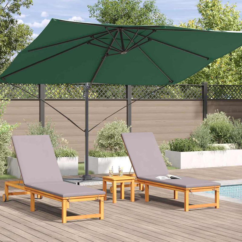 vidaXL Cantilever Roma Napernyő Zöld és Fekete 352 x 251 x 260 cm
