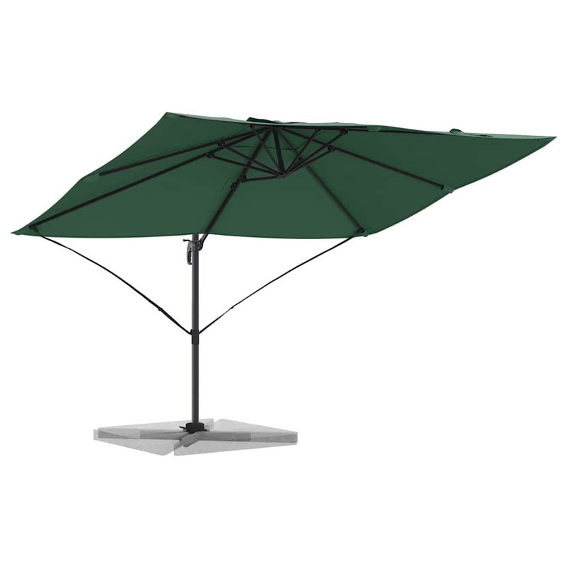 vidaXL Cantilever Roma Napernyő Zöld és Fekete 352 x 251 x 260 cm