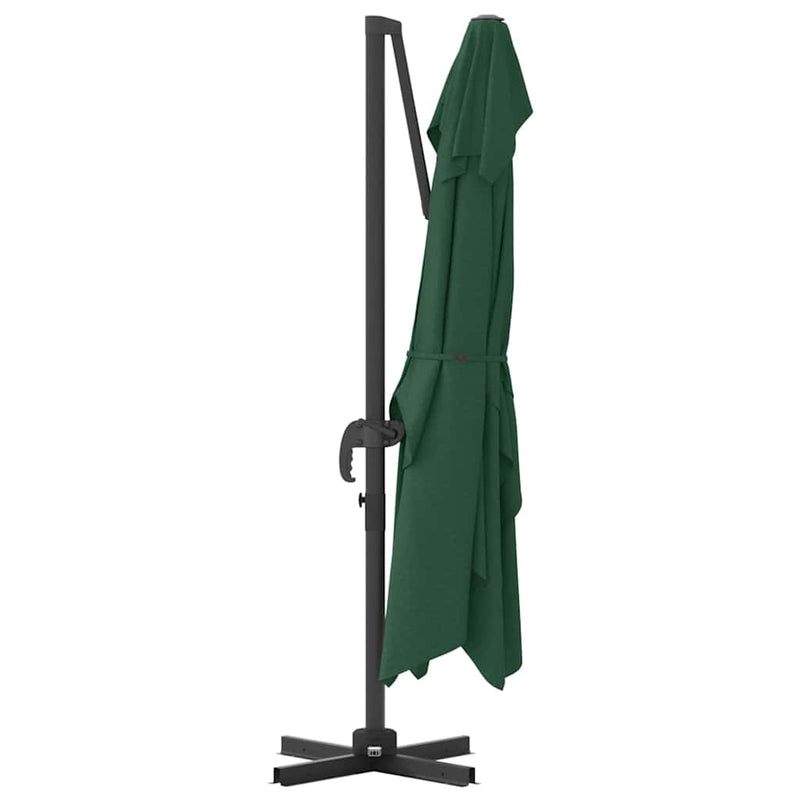 vidaXL Cantilever Roma Napernyő Zöld és Fekete 352 x 251 x 260 cm