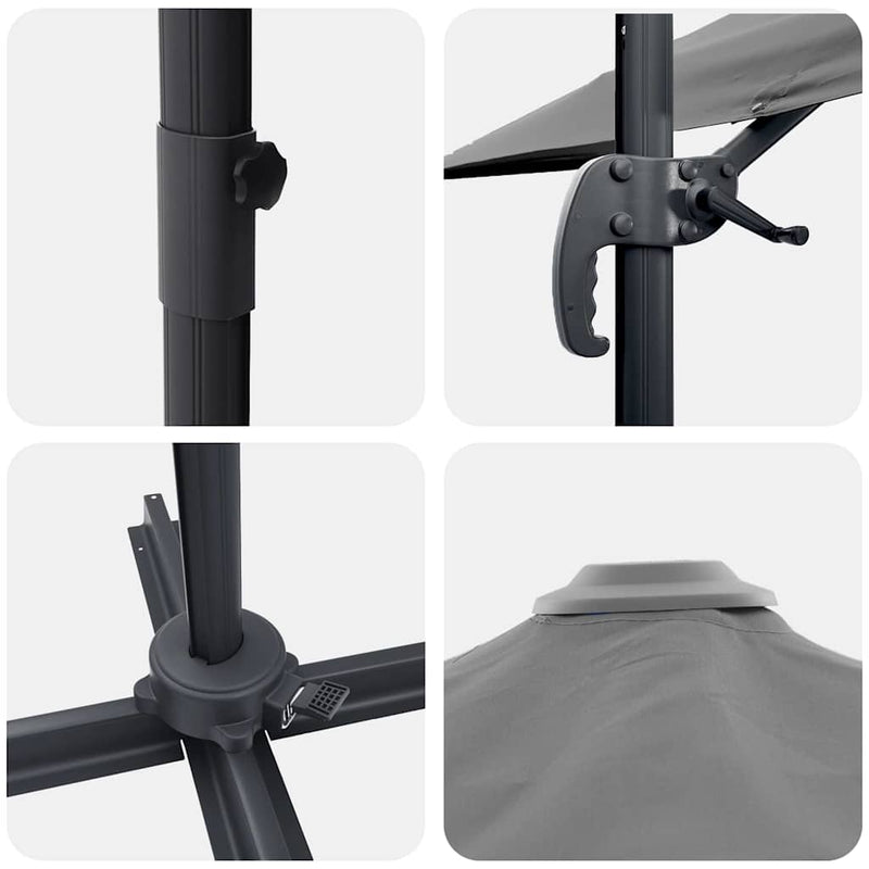 vidaXL Cantilever Roma Napernyő Antracit és fekete 352 x 251 x 260 cm