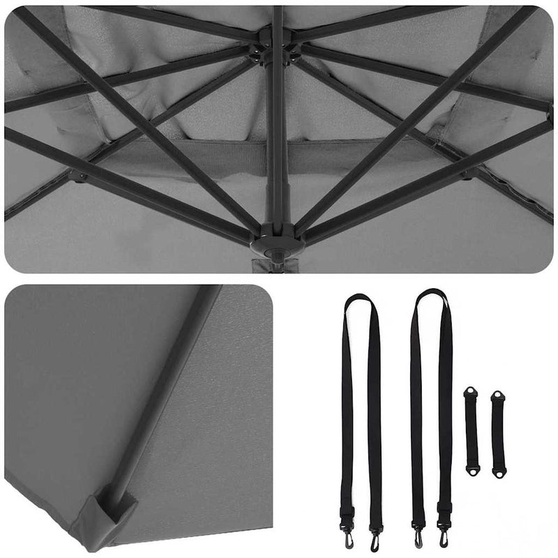 vidaXL Cantilever Roma Napernyő Antracit és fekete 352 x 251 x 260 cm