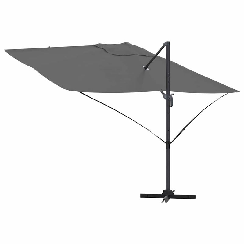 vidaXL Cantilever Roma Napernyő Antracit és fekete 352 x 251 x 260 cm