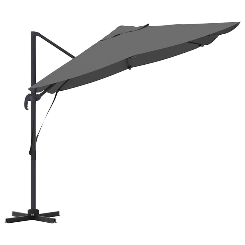 vidaXL Cantilever Roma Napernyő Antracit és fekete 352 x 251 x 260 cm