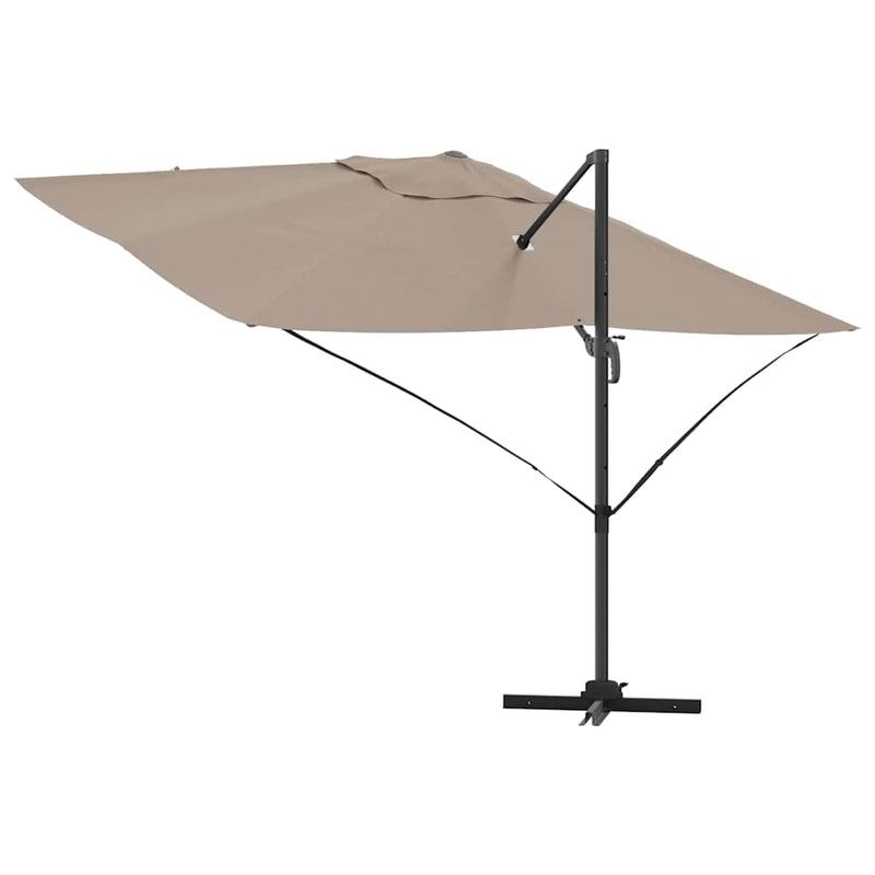 vidaXL Cantilever Roma Napernyő Taupe és Fekete 352 x 251 x 260 cm