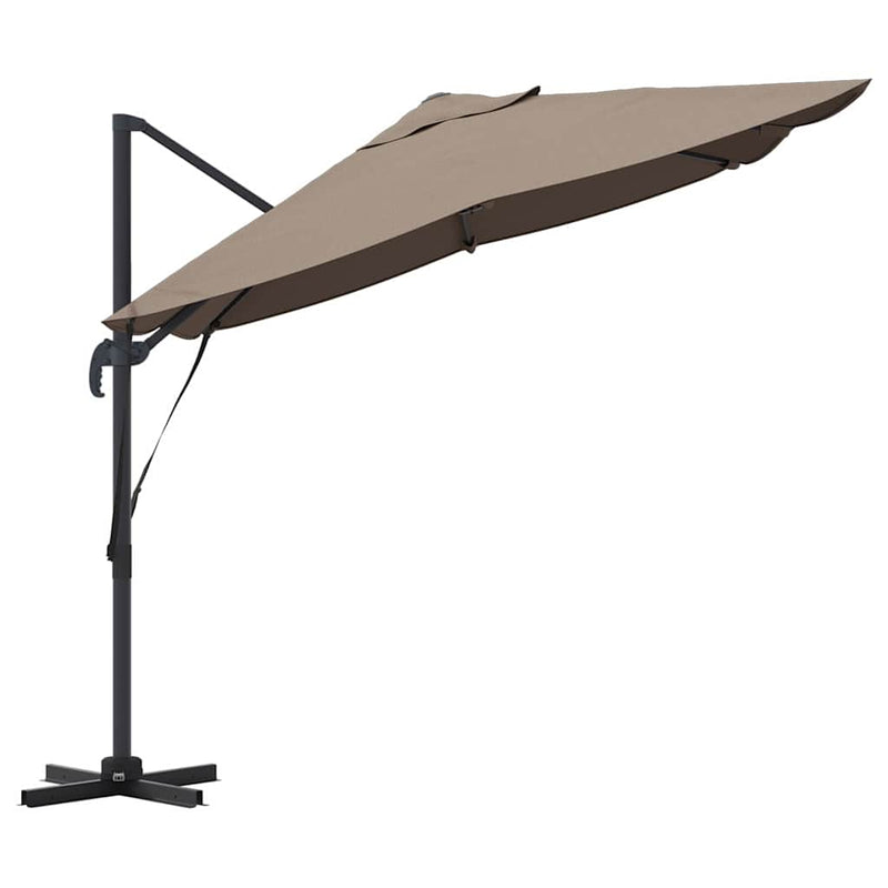 vidaXL Cantilever Roma Napernyő Taupe és Fekete 352 x 251 x 260 cm
