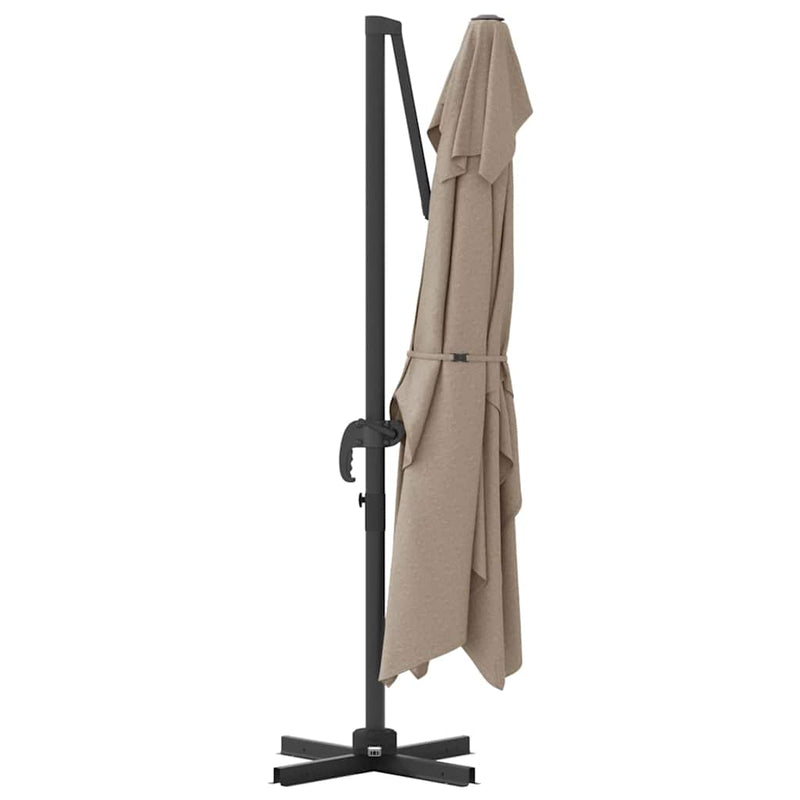 vidaXL Cantilever Roma Napernyő Taupe és Fekete 352 x 251 x 260 cm
