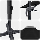 vidaXL Cantilever Roma Napernyő Fekete és fekete 352 x 251 x 260 cm