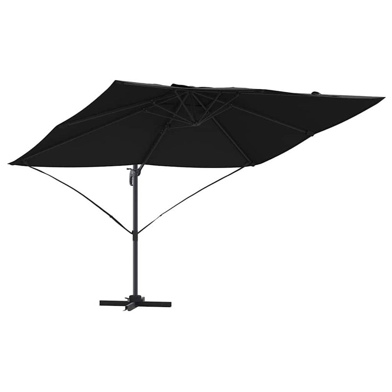 vidaXL Cantilever Roma Napernyő Fekete és fekete 352 x 251 x 260 cm