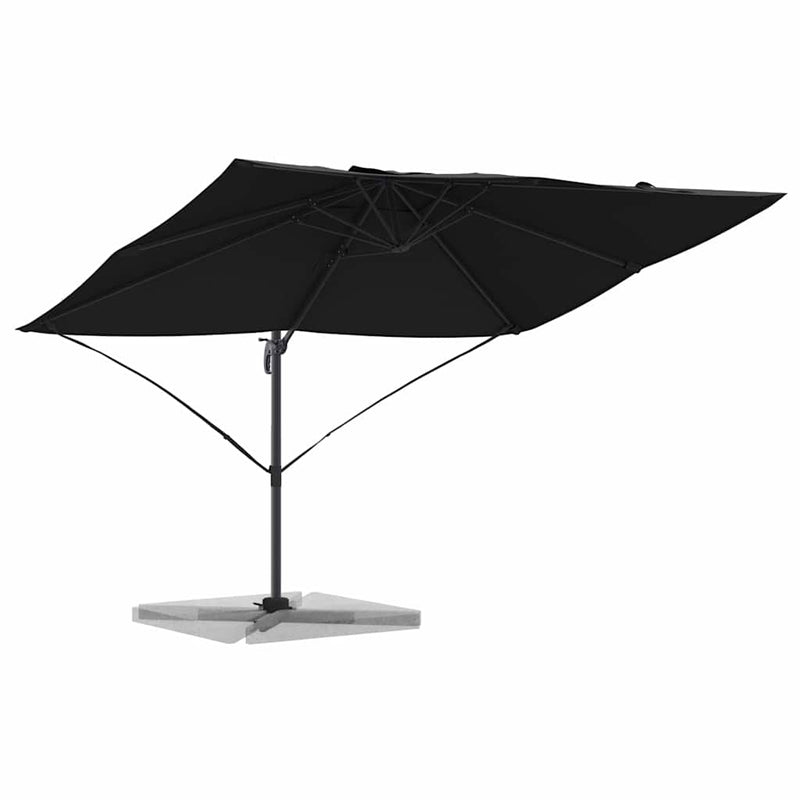 vidaXL Cantilever Roma Napernyő Fekete és fekete 352 x 251 x 260 cm