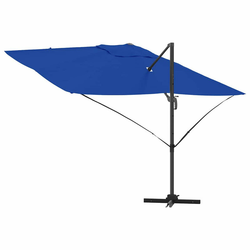vidaXL Cantilever Roma Napernyő Kék és Fekete 352 x 251 x 260 cm