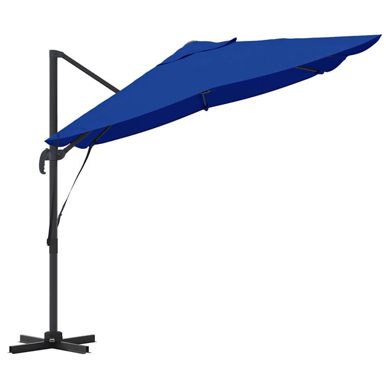vidaXL Cantilever Roma Napernyő Kék és Fekete 352 x 251 x 260 cm