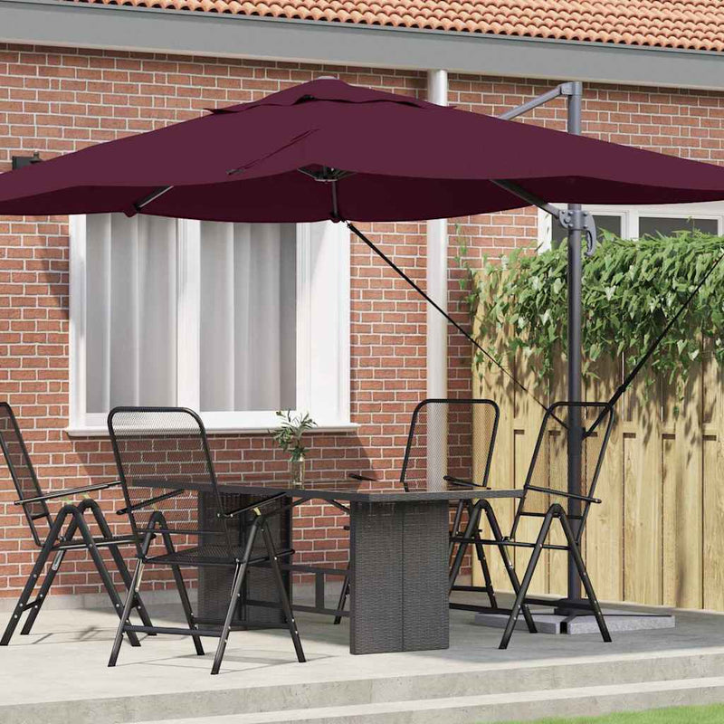 vidaXL Cantilever Roma Napernyő Piros és Fekete 352 x 251 x 260 cm