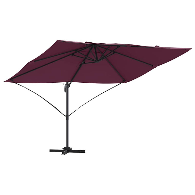 vidaXL Cantilever Roma Napernyő Piros és Fekete 352 x 251 x 260 cm