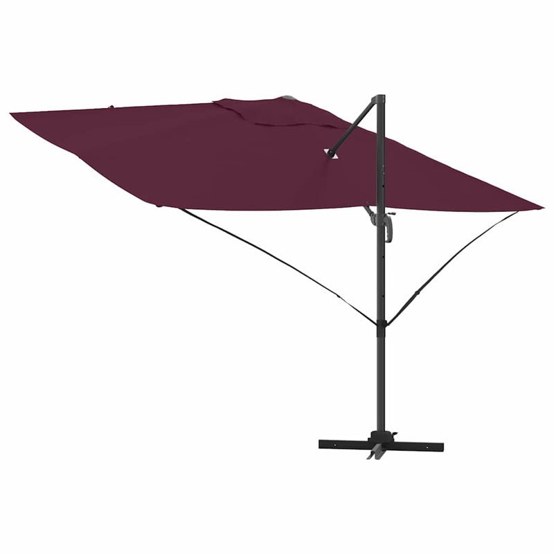 vidaXL Cantilever Roma Napernyő Piros és Fekete 352 x 251 x 260 cm