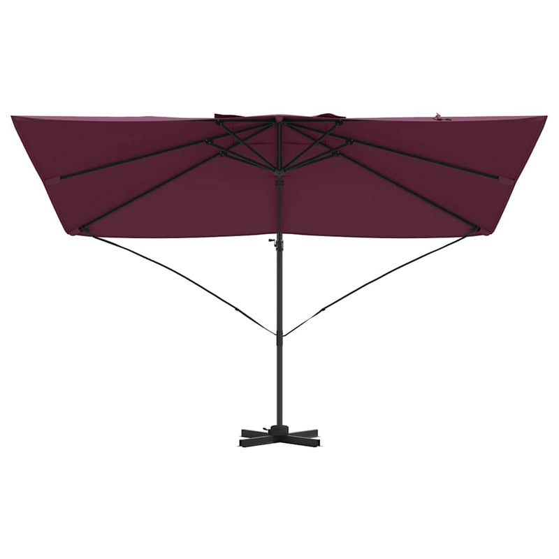 vidaXL Cantilever Roma Napernyő Piros és Fekete 352 x 251 x 260 cm