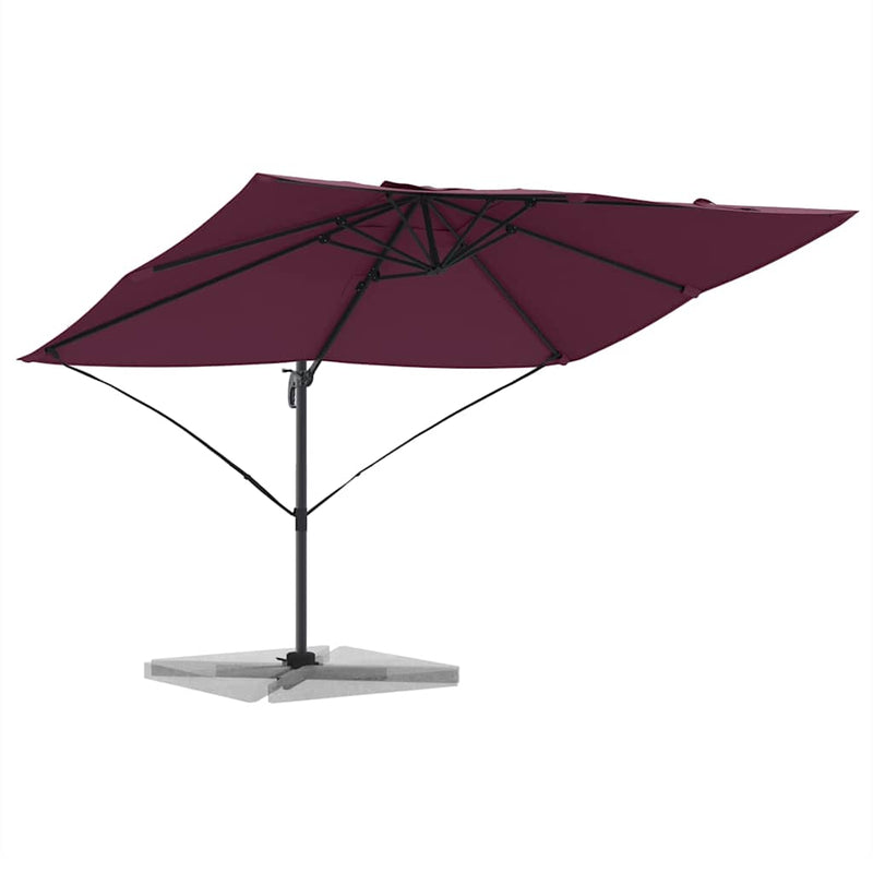 vidaXL Cantilever Roma Napernyő Piros és Fekete 352 x 251 x 260 cm