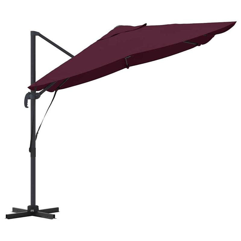 vidaXL Cantilever Roma Napernyő Piros és Fekete 352 x 251 x 260 cm