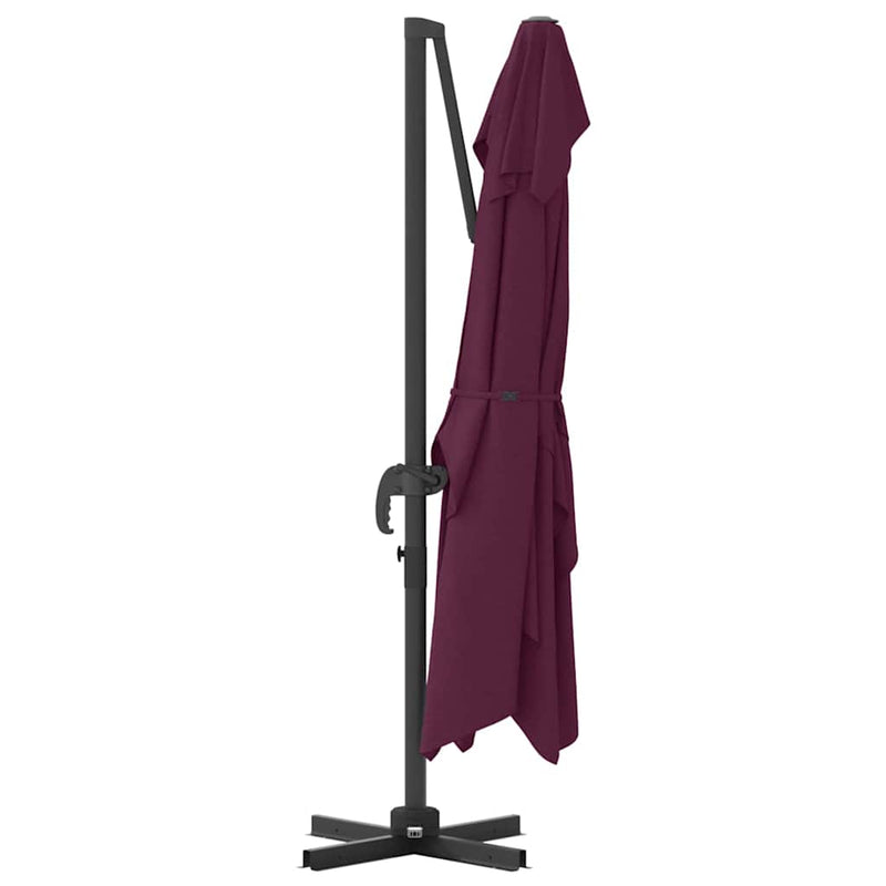 vidaXL Cantilever Roma Napernyő Piros és Fekete 352 x 251 x 260 cm