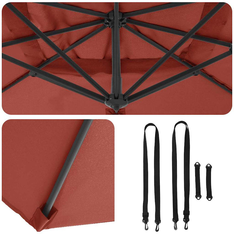 vidaXL Cantilever Roma Napernyő Piros és Fekete 352 x 251 x 260 cm