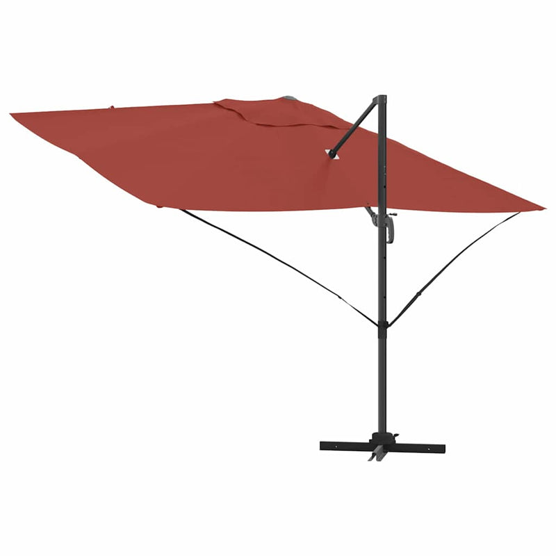 vidaXL Cantilever Roma Napernyő Piros és Fekete 352 x 251 x 260 cm