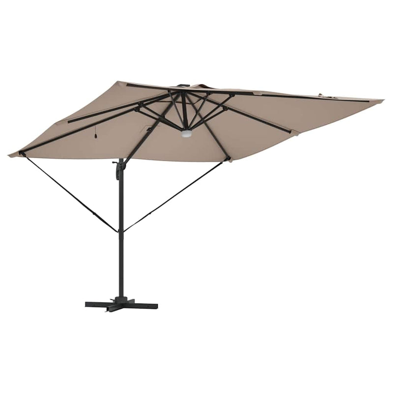 vidaXL Roma napernyő LED -es lámpákkal Tópszínű 286 x 285 x 270 cm