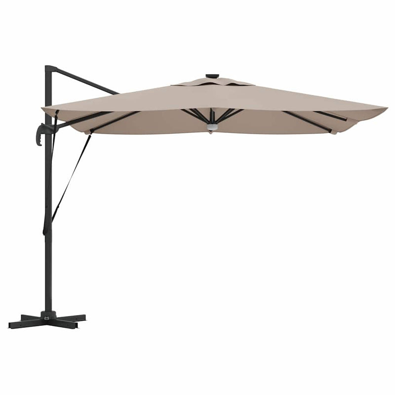 vidaXL Roma napernyő LED -es lámpákkal Tópszínű 286 x 285 x 270 cm