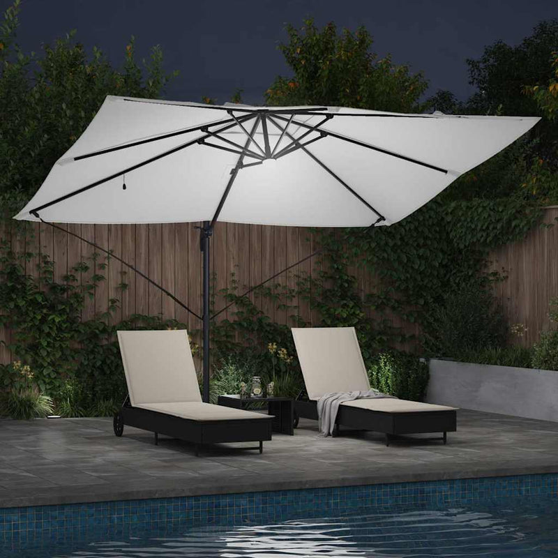 vidaXL Cantilever Roma Napernyő Beige és fekete 352 x 251 x 265 cm