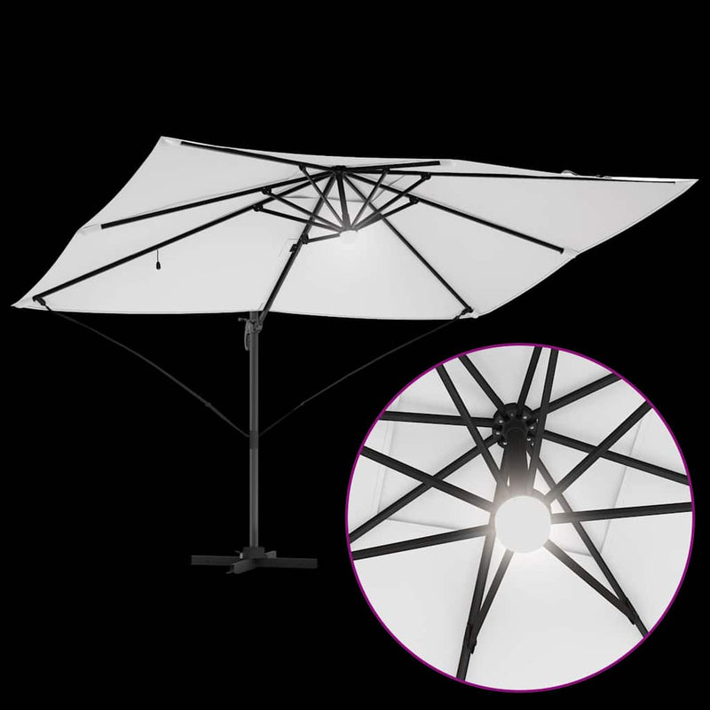vidaXL Cantilever Roma Napernyő Beige és fekete 352 x 251 x 265 cm