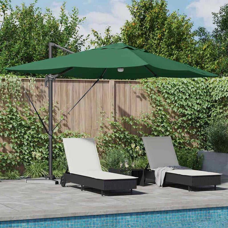 vidaXL Cantilever Roma Napernyő Zöld és Fekete 352 x 251 x 265 cm
