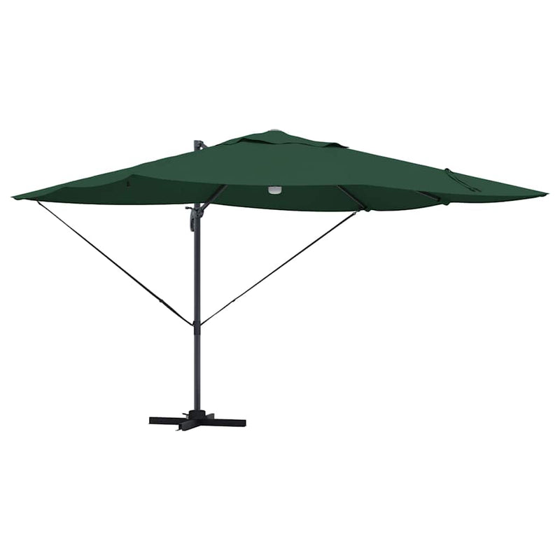 vidaXL Cantilever Roma Napernyő Zöld és Fekete 352 x 251 x 265 cm
