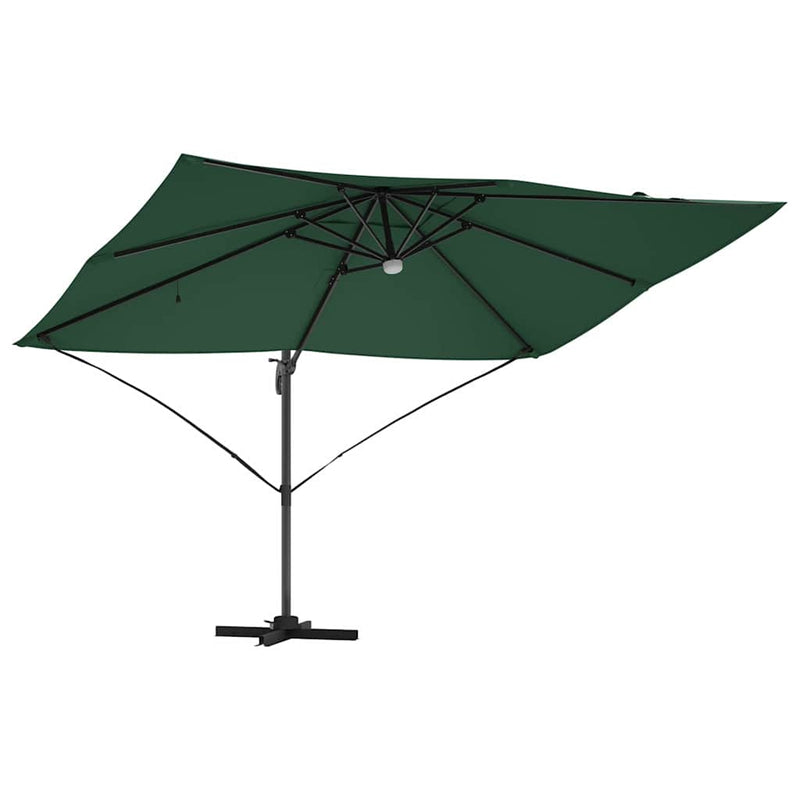 vidaXL Cantilever Roma Napernyő Zöld és Fekete 352 x 251 x 265 cm