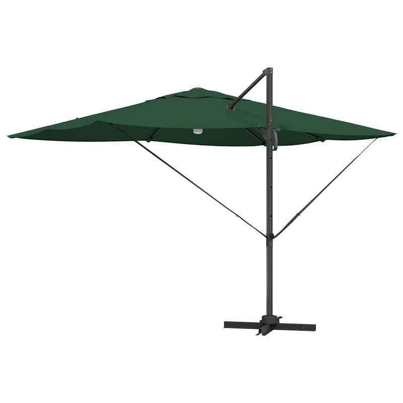 vidaXL Cantilever Roma Napernyő Zöld és Fekete 352 x 251 x 265 cm