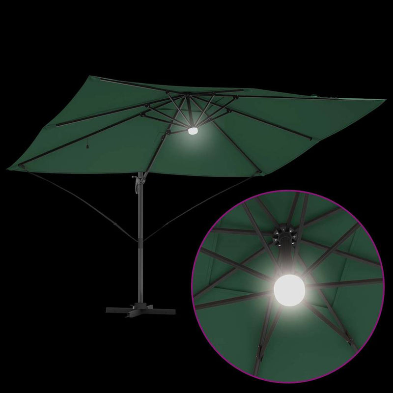 vidaXL Cantilever Roma Napernyő Zöld és Fekete 352 x 251 x 265 cm