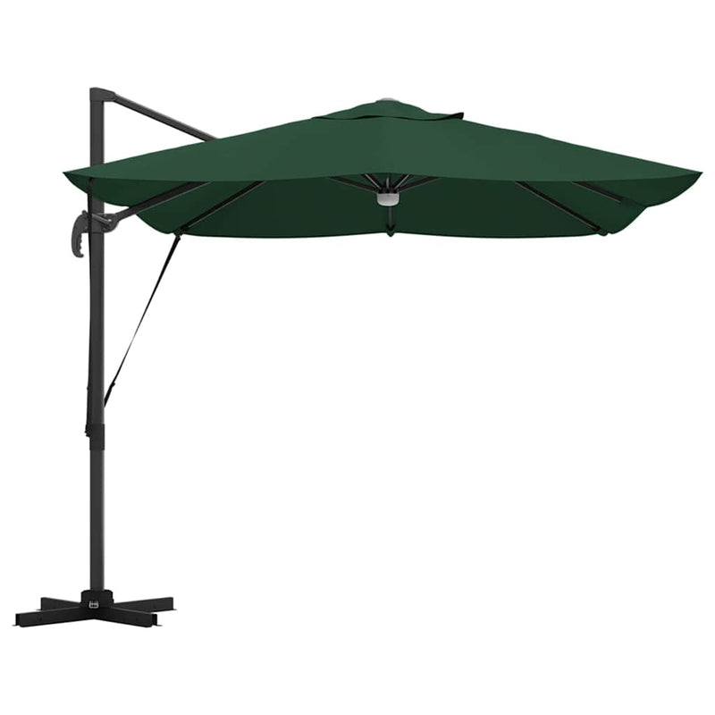 vidaXL Cantilever Roma Napernyő Zöld és Fekete 352 x 251 x 265 cm