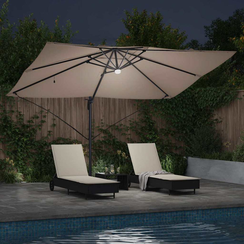 vidaXL Cantilever Roma Napernyő Taupe és Fekete 352 x 251 x 265 cm