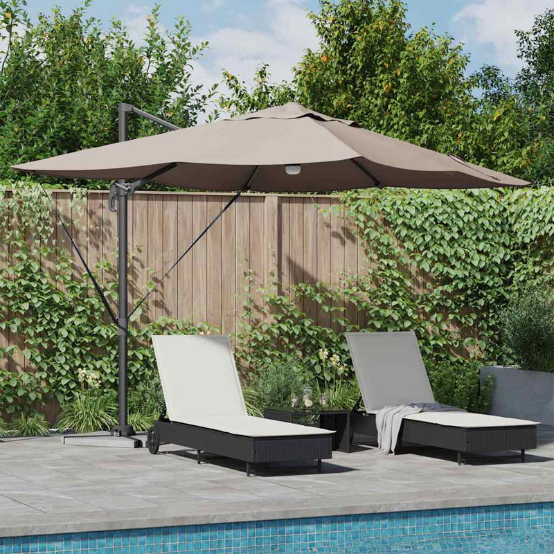 vidaXL Cantilever Roma Napernyő Taupe és Fekete 352 x 251 x 265 cm