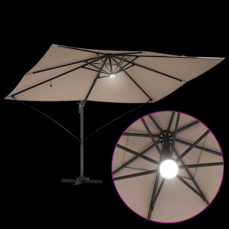 vidaXL Cantilever Roma Napernyő Taupe és Fekete 352 x 251 x 265 cm