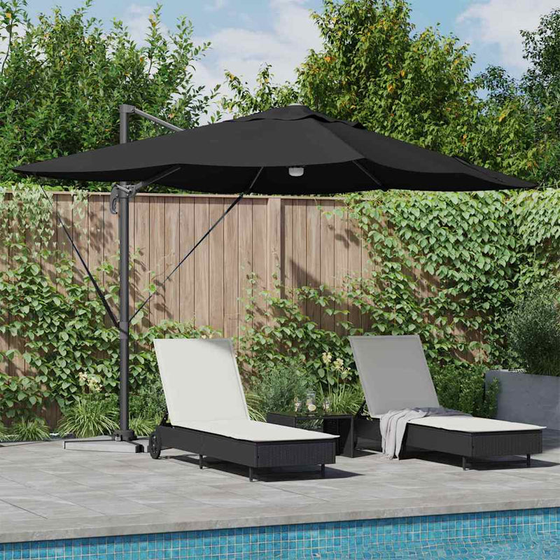 vidaXL Cantilever Roma Napernyő Fekete és fekete 352 x 251 x 265 cm