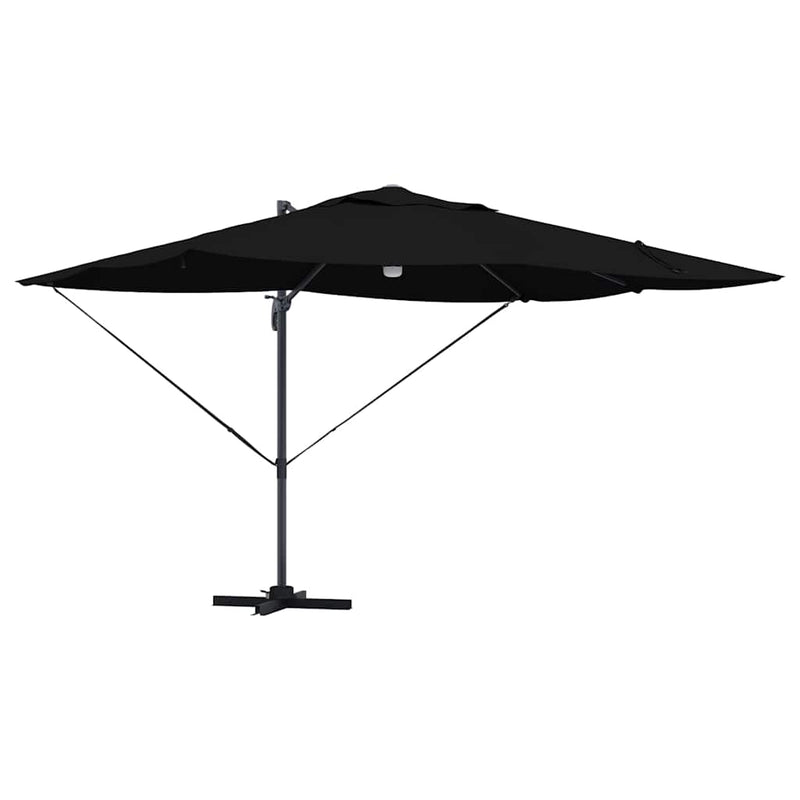 vidaXL Cantilever Roma Napernyő Fekete és fekete 352 x 251 x 265 cm