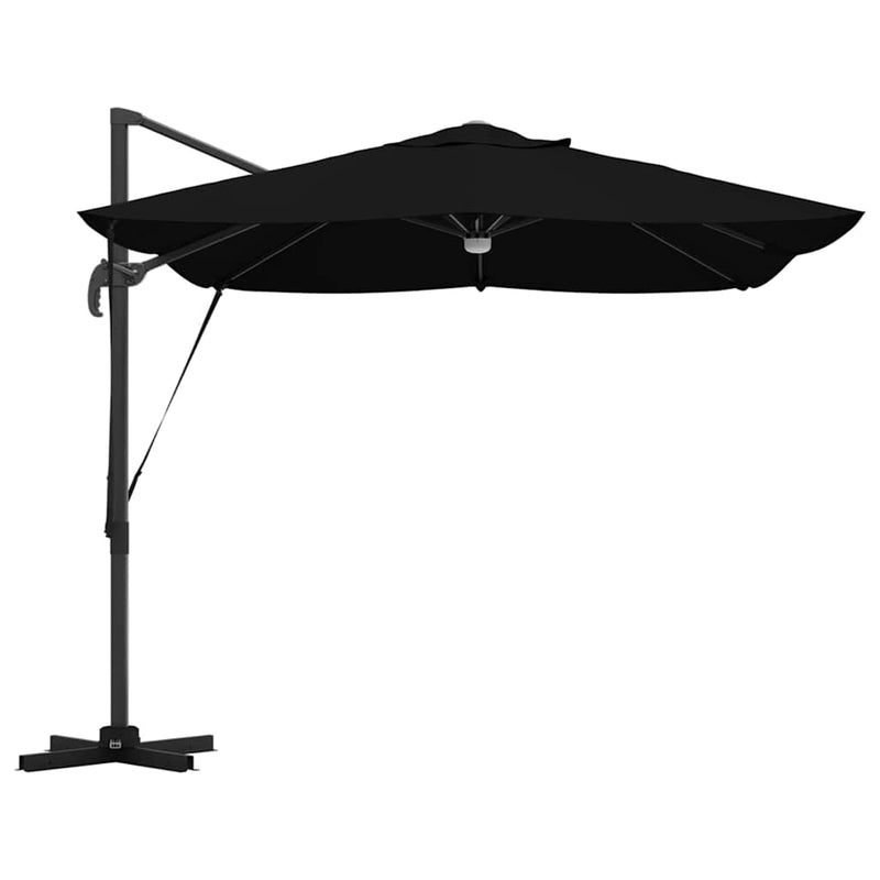 vidaXL Cantilever Roma Napernyő Fekete és fekete 352 x 251 x 265 cm