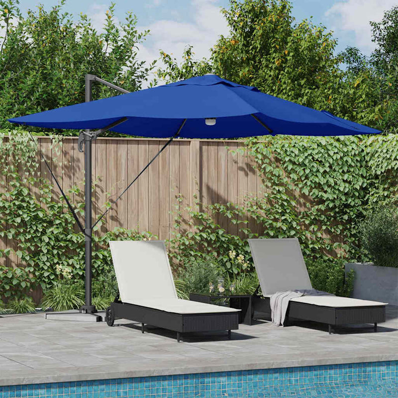vidaXL Cantilever Roma Napernyő Kék és Fekete 352 x 251 x 265 cm
