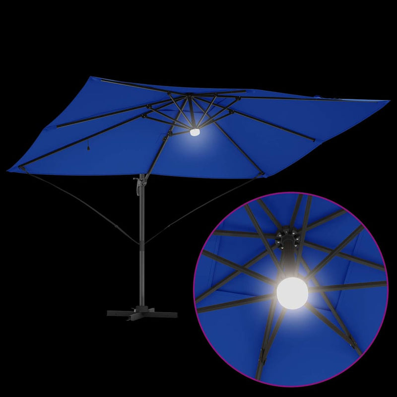 vidaXL Cantilever Roma Napernyő Kék és Fekete 352 x 251 x 265 cm
