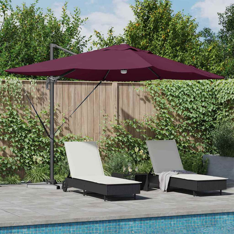 vidaXL Cantilever Roma Napernyő Piros és Fekete 352 x 251 x 265 cm