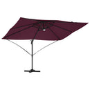 vidaXL Napernyő Bordeaux piros 351 x 250 x 253 cm Pamut és Alumínium