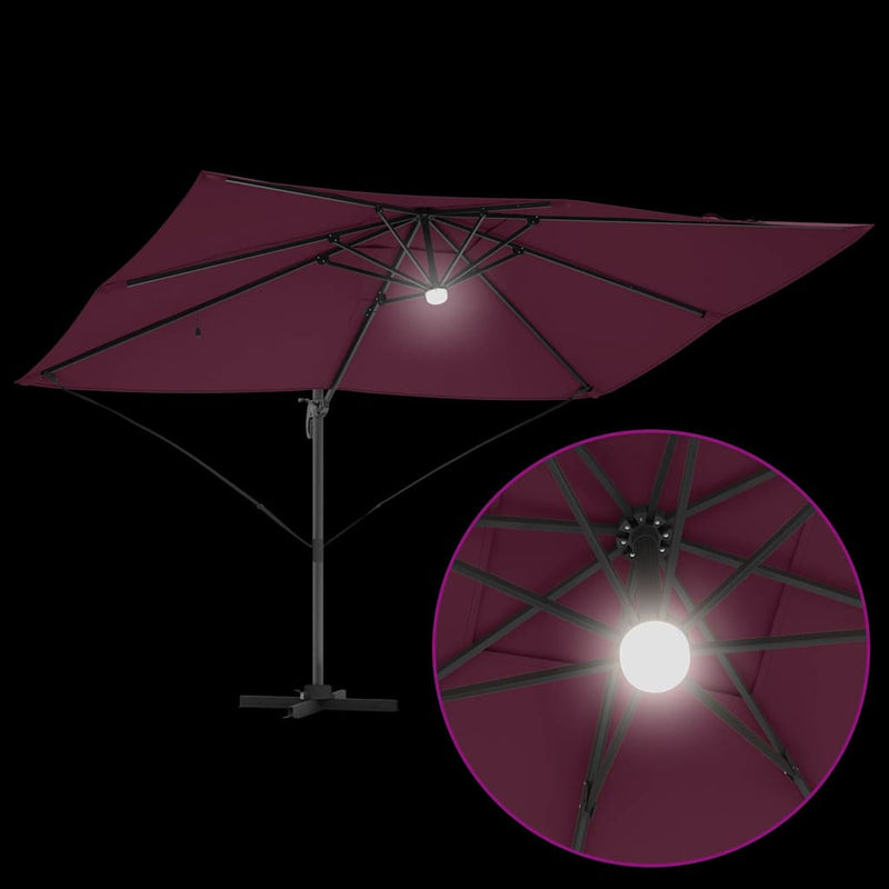 vidaXL Cantilever Roma Napernyő Piros és Fekete 352 x 251 x 265 cm
