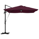 vidaXL Napernyő Bordeaux piros 351 x 250 x 253 cm Pamut és Alumínium