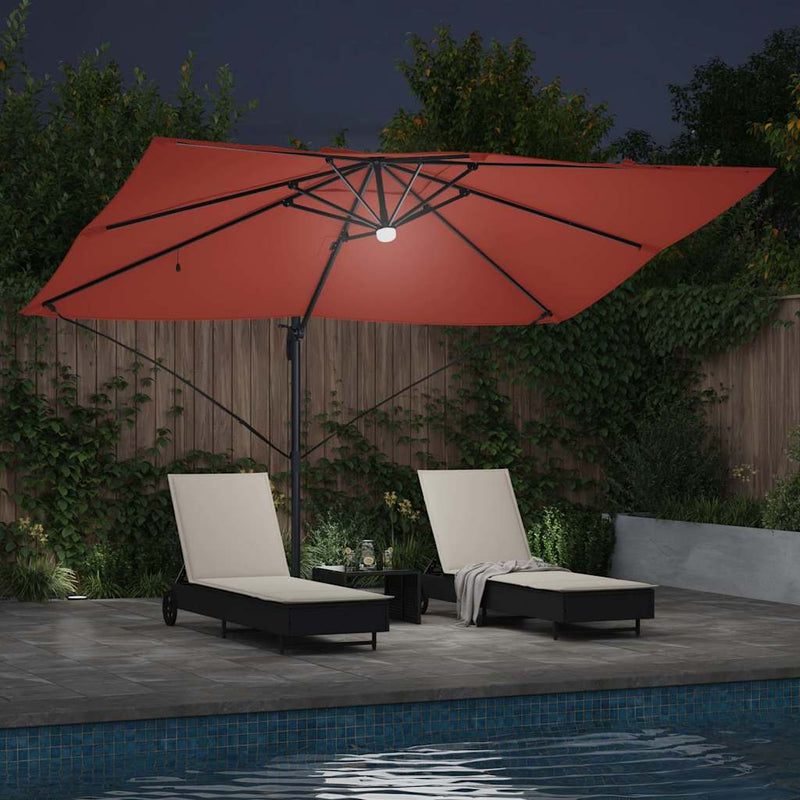vidaXL Cantilever Roma Napernyő Piros és Fekete 352 x 251 x 265 cm