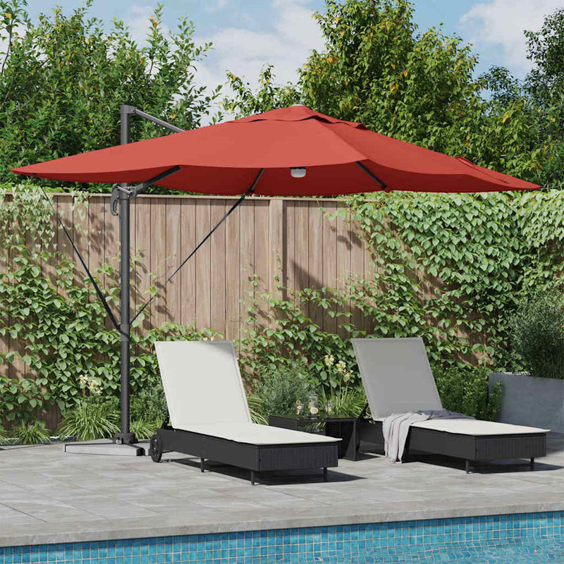 vidaXL Cantilever Roma Napernyő Piros és Fekete 352 x 251 x 265 cm